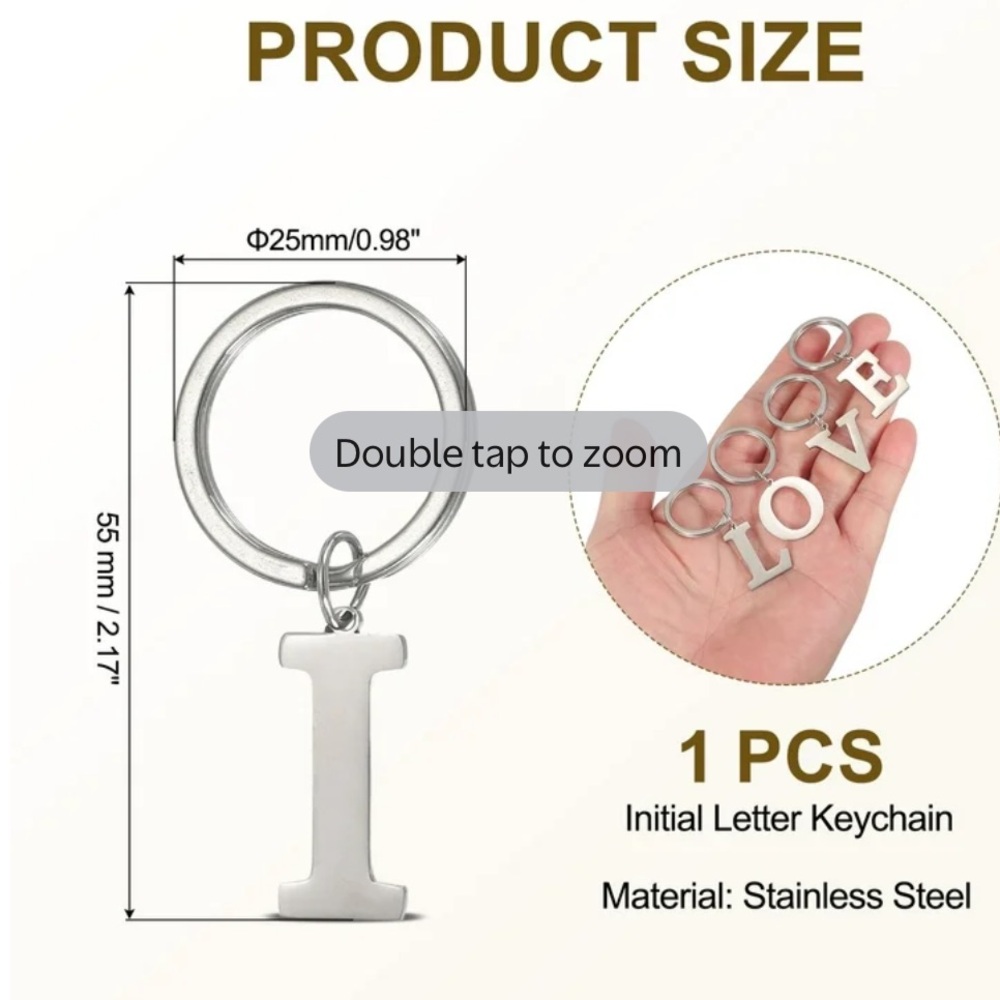 Silver Initial Keychains - Picture 3 of 3
